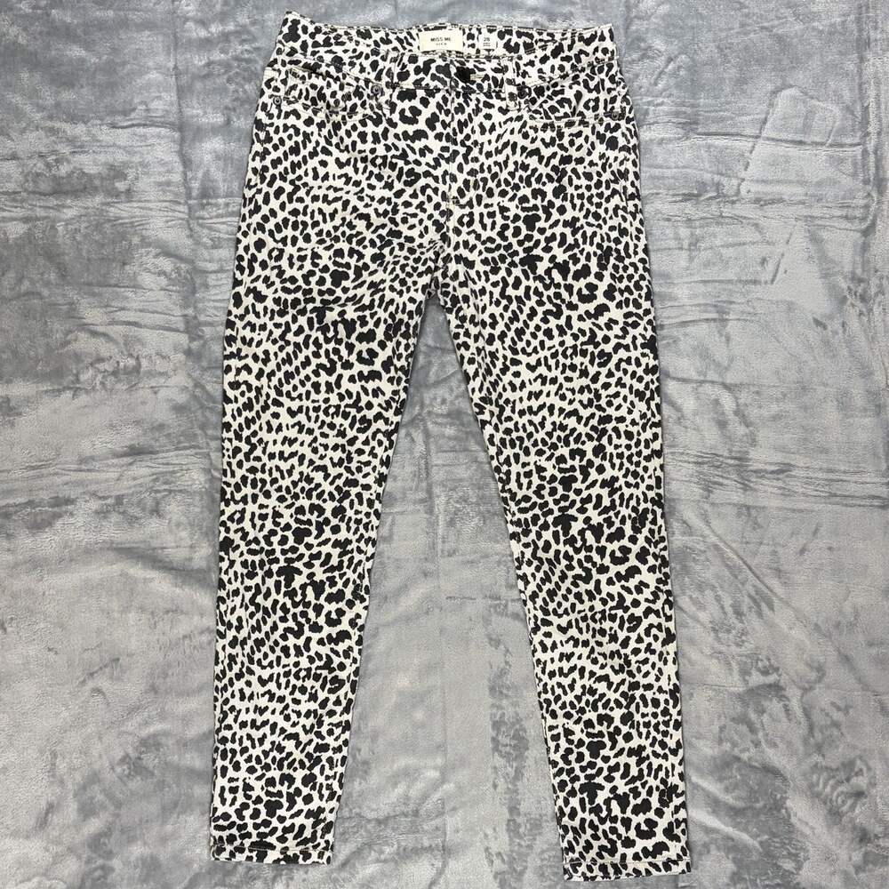 Miss Me Womens Jeans Leopard Print Size 28 Wild Life Mid Rise Ankle Skinny Jeans